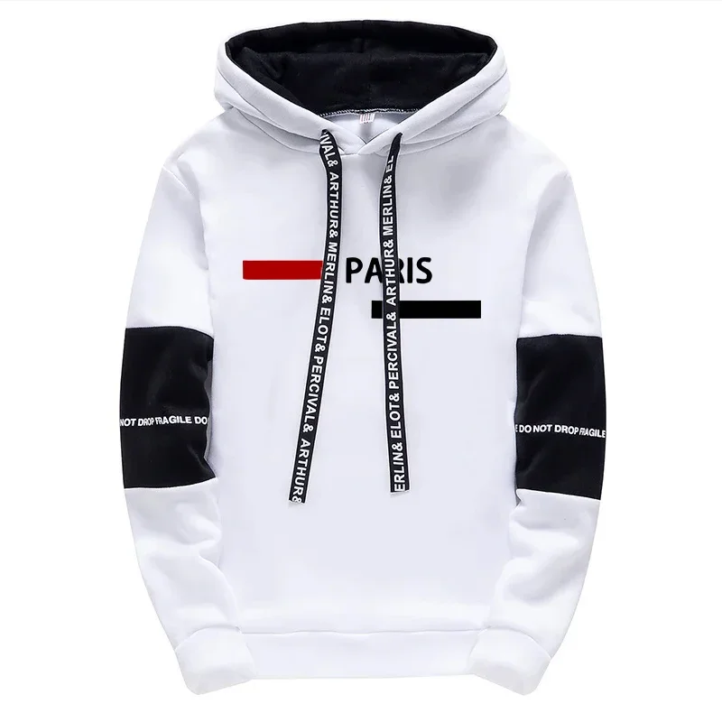 파리 인쇄 남성 Tracksuit 캐주얼 스웨터 정장 단일 조각 후드 바지 스포츠 조깅 남성 의류 패션 streetwear