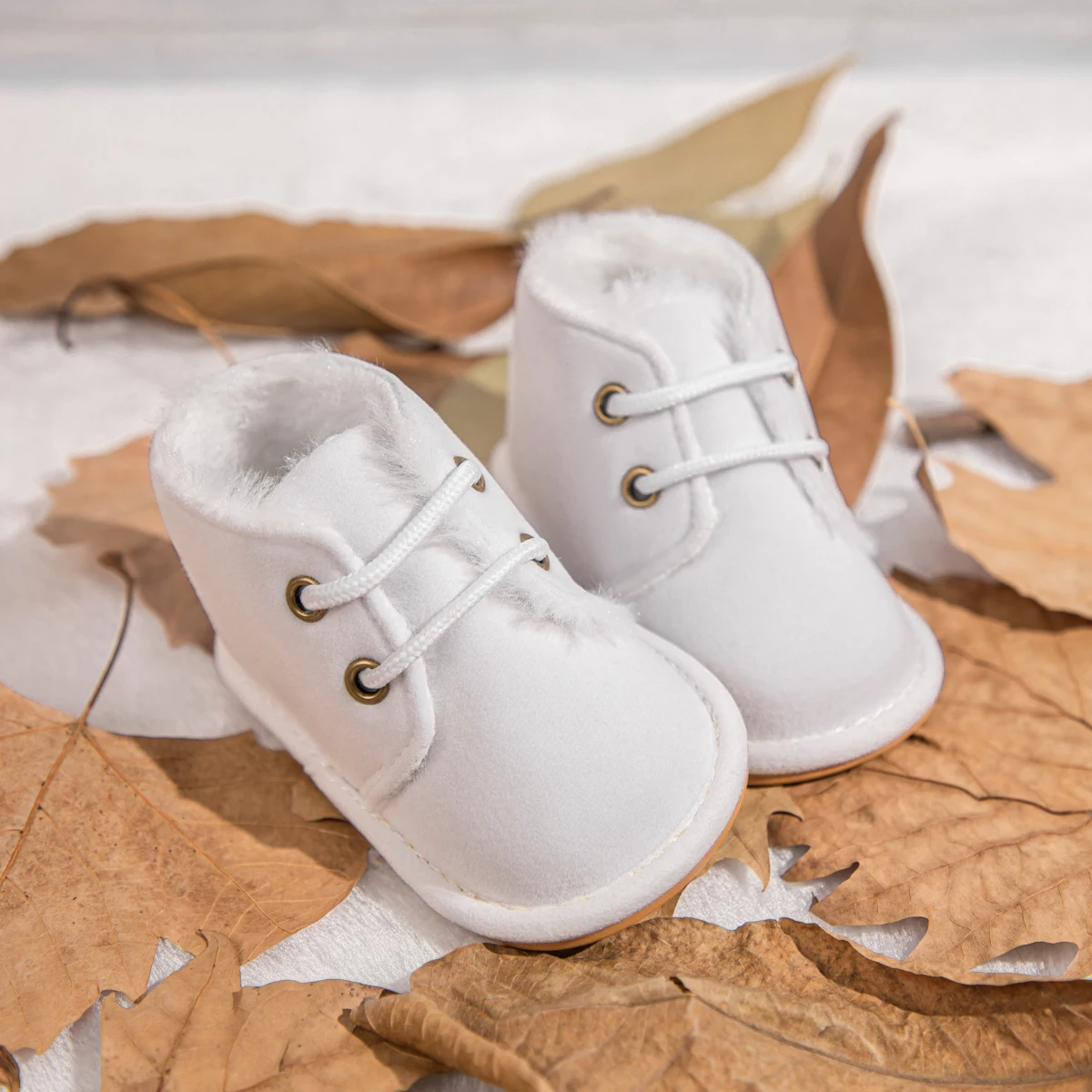 Meckior Baby Booties Shoes Baby Boy Girl Shoes Crib Shoes Winter Warm Cotton Anti-slip Sole Newborn Toddler First Walkers Shoes