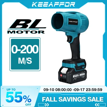 KEEAFOR 브러시리스 터보 제트 선풍기, 무선 전기 송풍기, 마키타 18V 배터리용 강력한 휴대용 전동 공구, 200 M/S, 2000W