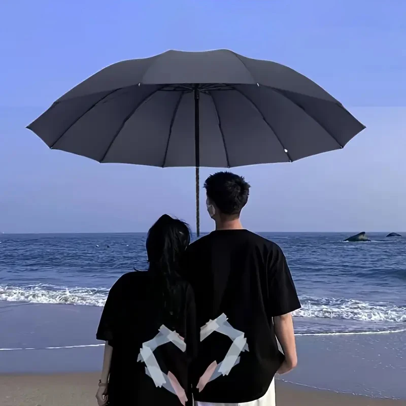 

108 shares Double 12 Rib Folding Umbrella Windproof and Waterproof Large Sun and Rain Umbrellas for Travel and Family Use