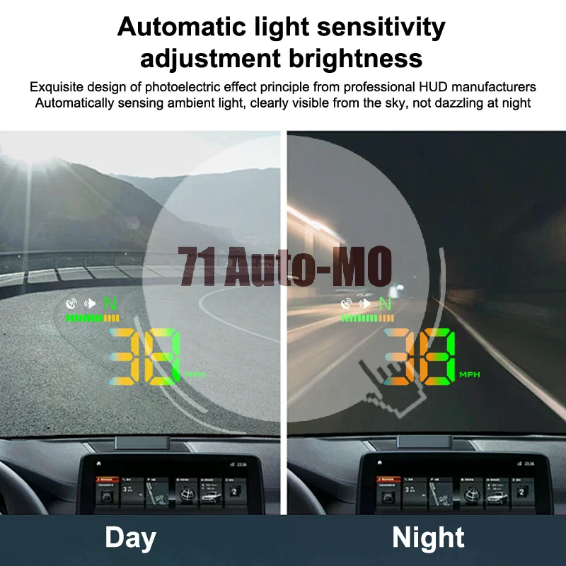 LED Car Speedometer HUD Vehicles Windshield Speed Meters Head-Up Display Projector GPS Position Compass Overspeed Alarm Truck