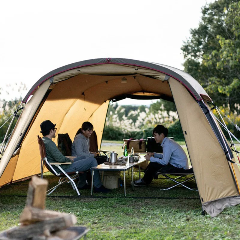 Outdoor Thickened Sun Protection and Rainproof Double-Layer Tent Large Family Tunnel Tent