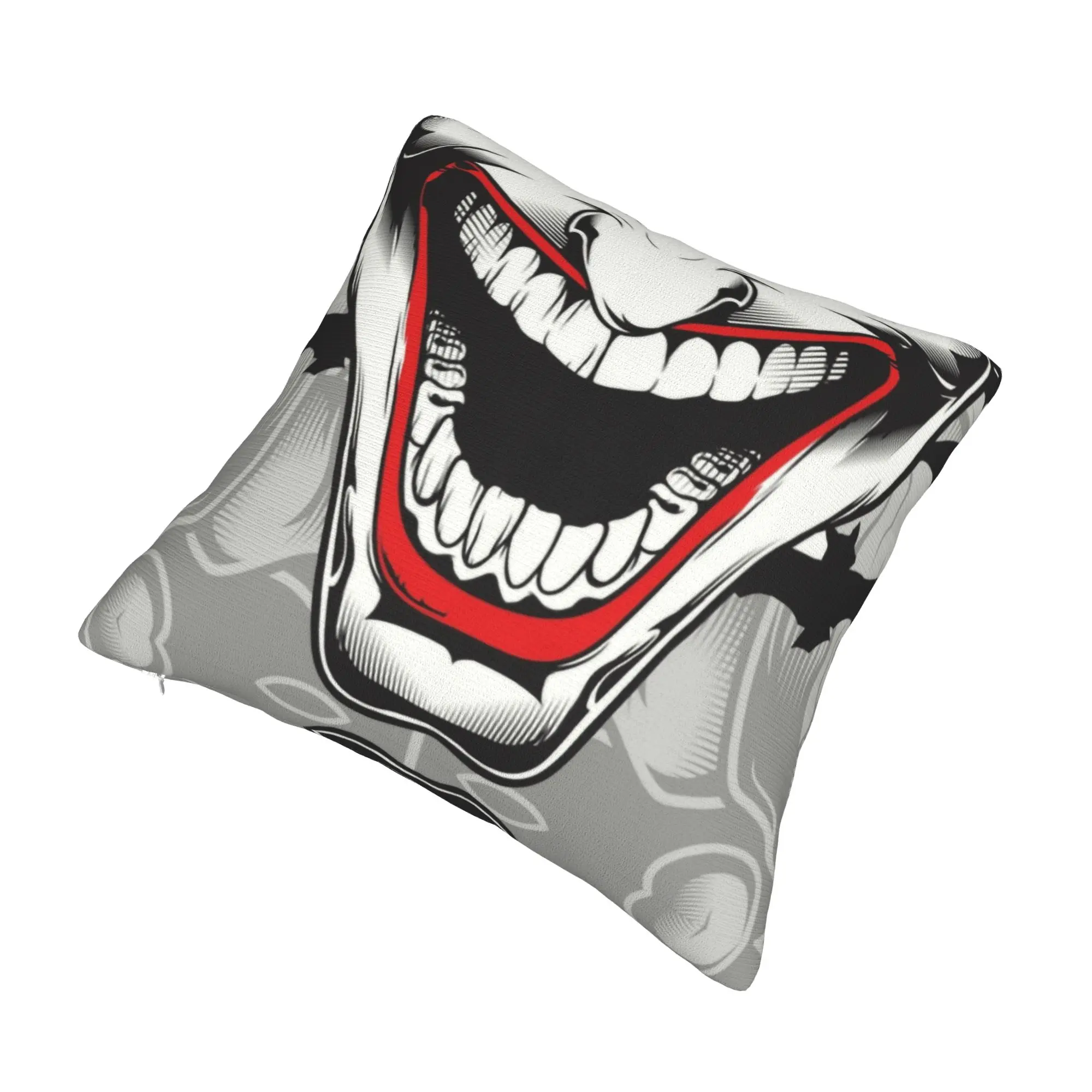 Nordic Style Horror Evil Clown Cushion Cover 40x40cm Soft Joker Pillow for Car Square Pillowcase Bedroom Decoration