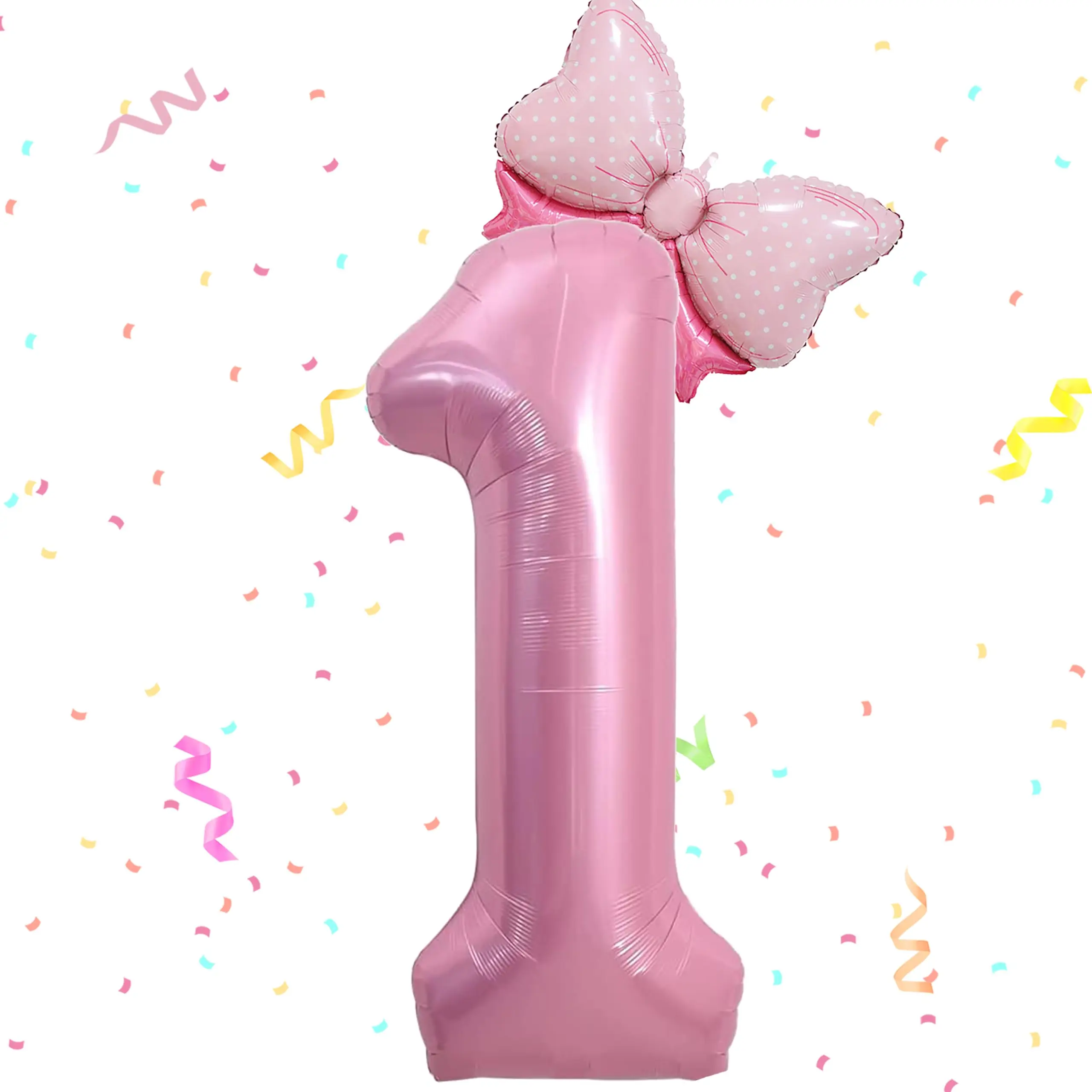 2 szt. 40-calowy zestaw balonów foliowych Macaron Pearlescent Pink Numbers Mini Size Bow Balloons dla chłopców i dziewczynek Dekoracja urodzinowa — zdjęcie 6