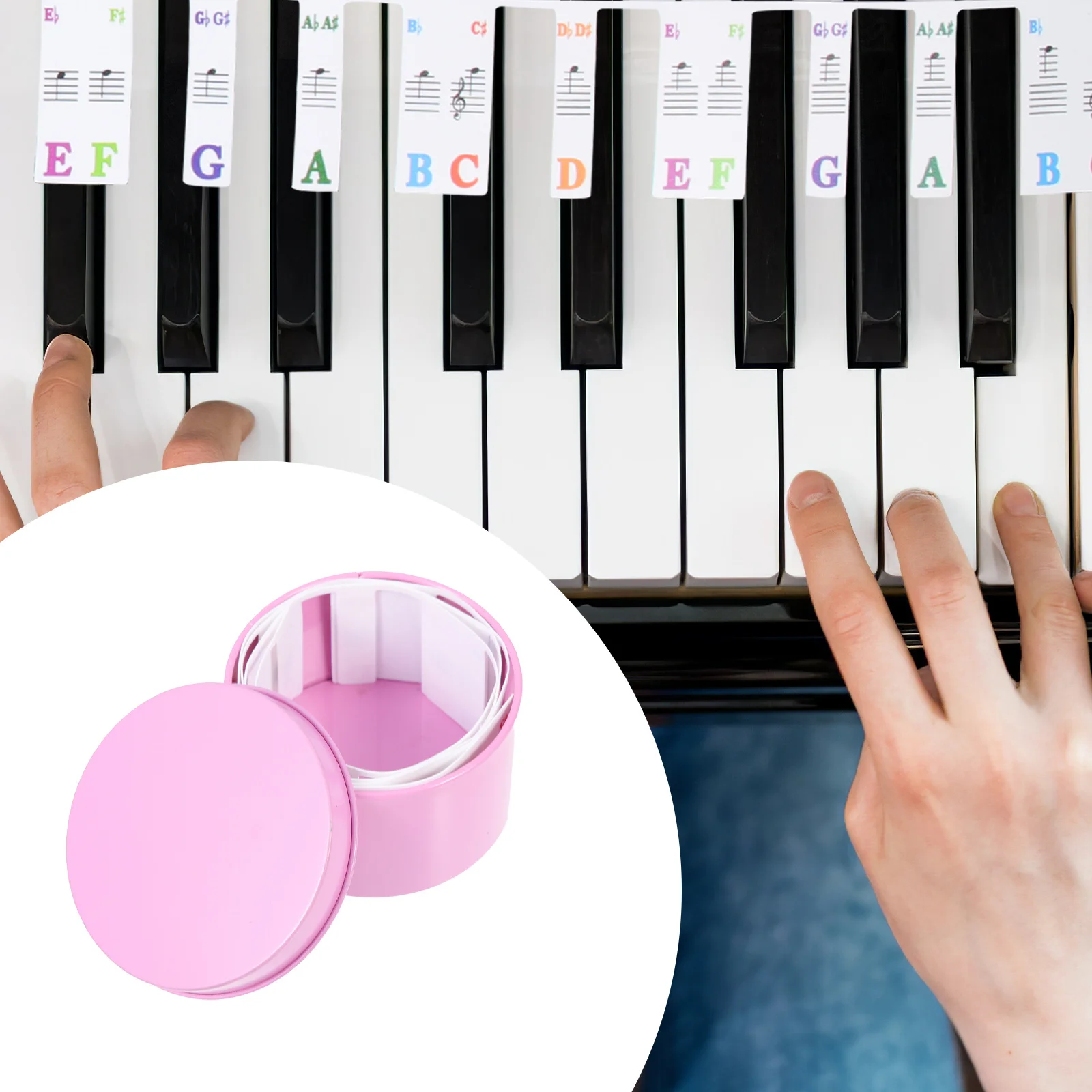 

61 Keys Piano Key Strips Clear Numbered Notation Flat Smooth Surface Long-Lasting Fade-Resistant Educational Tool for Electronic