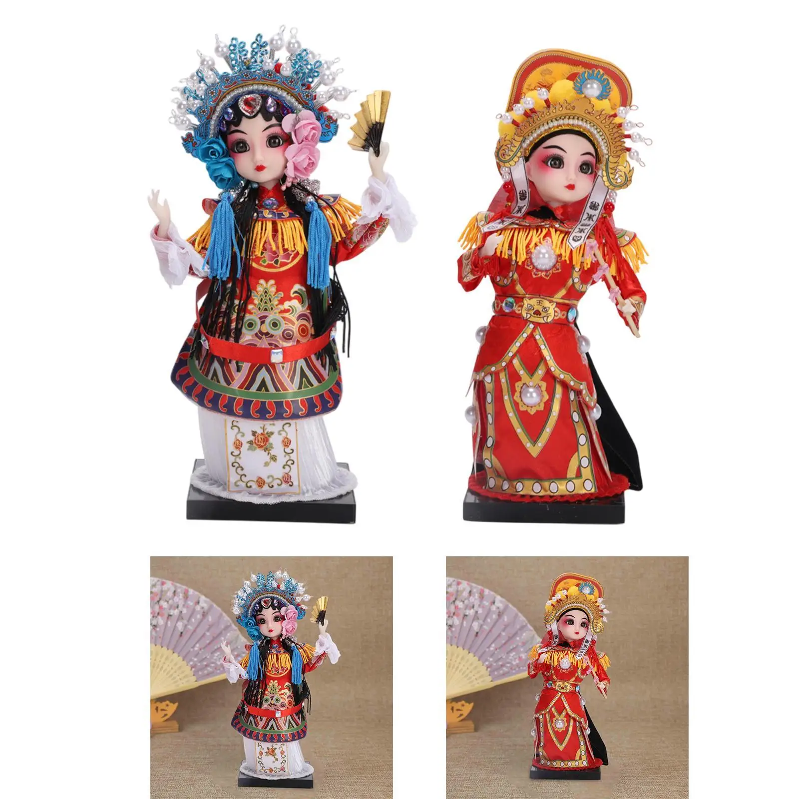 8.66inch Peking Opera Ornament Sculpture for Fireplace Living Room Bedroom