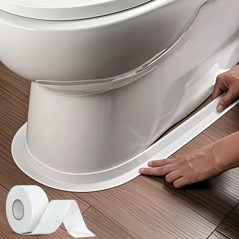 White Waterproof Caulk Tape, Self-Adhesive for Toilet, Tub, Kitchen, Corners,Bathroom Surfaces, Easy Application