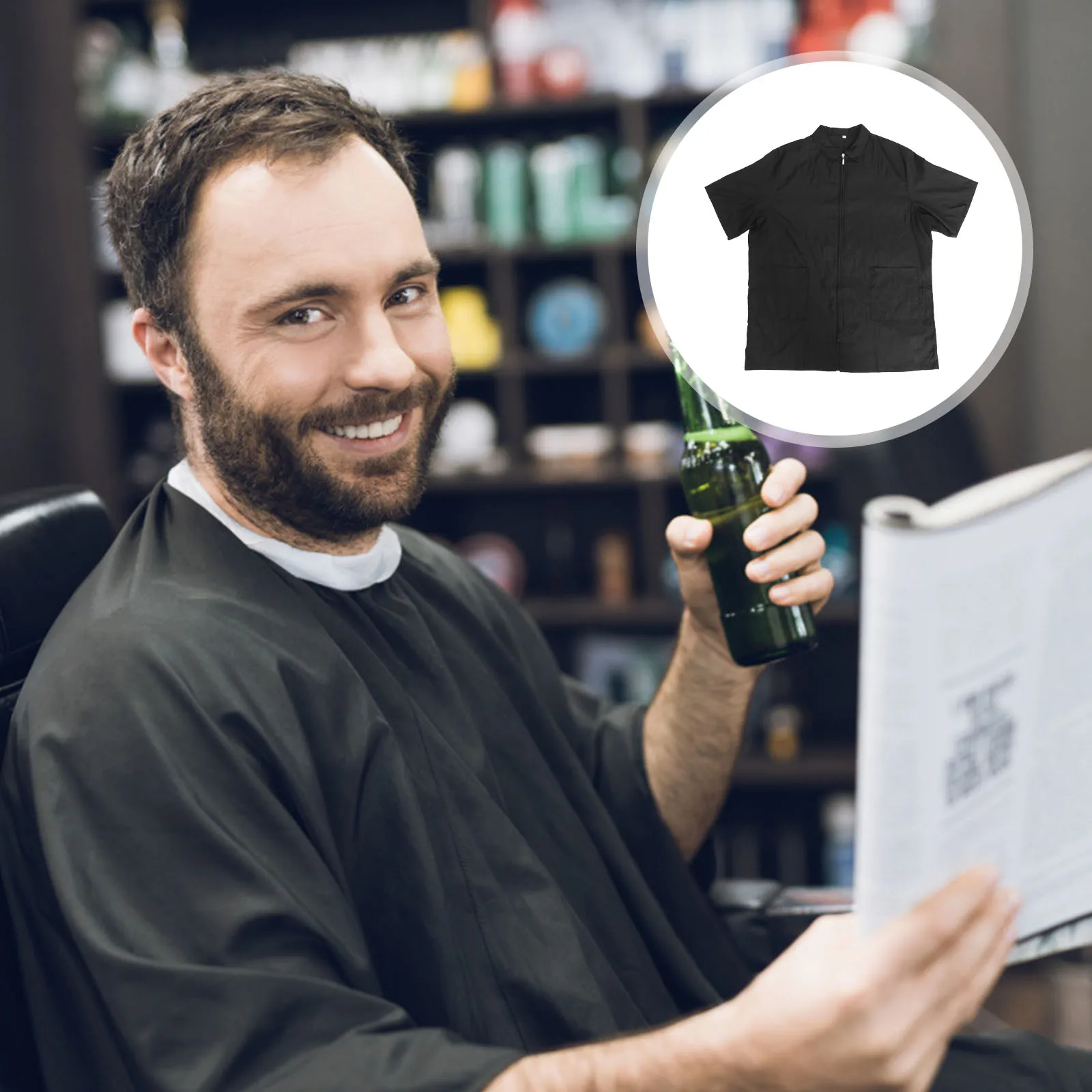 

Waterproof Work Clothes Fashion Barber'S Clothes Breathable Hairdressing Tops Barberr Work Uniform For Home Shop Salon Aprons