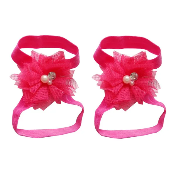 

10 пар детских сандалий босиком с цветочным узором из шифоновой ткани, летняя реквизит для фотосессии, мягкие ножки для маленьких девочек, прекрасный подарок