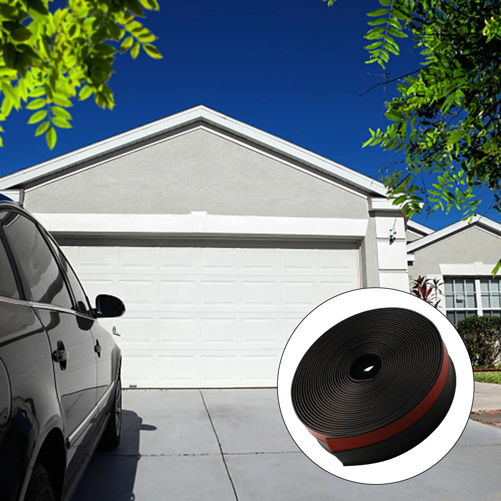 

Home Improvement Garage Door Sealing Strip Weatherproof Door Seal Strip Fits Various Sizes High-Quality Rubber