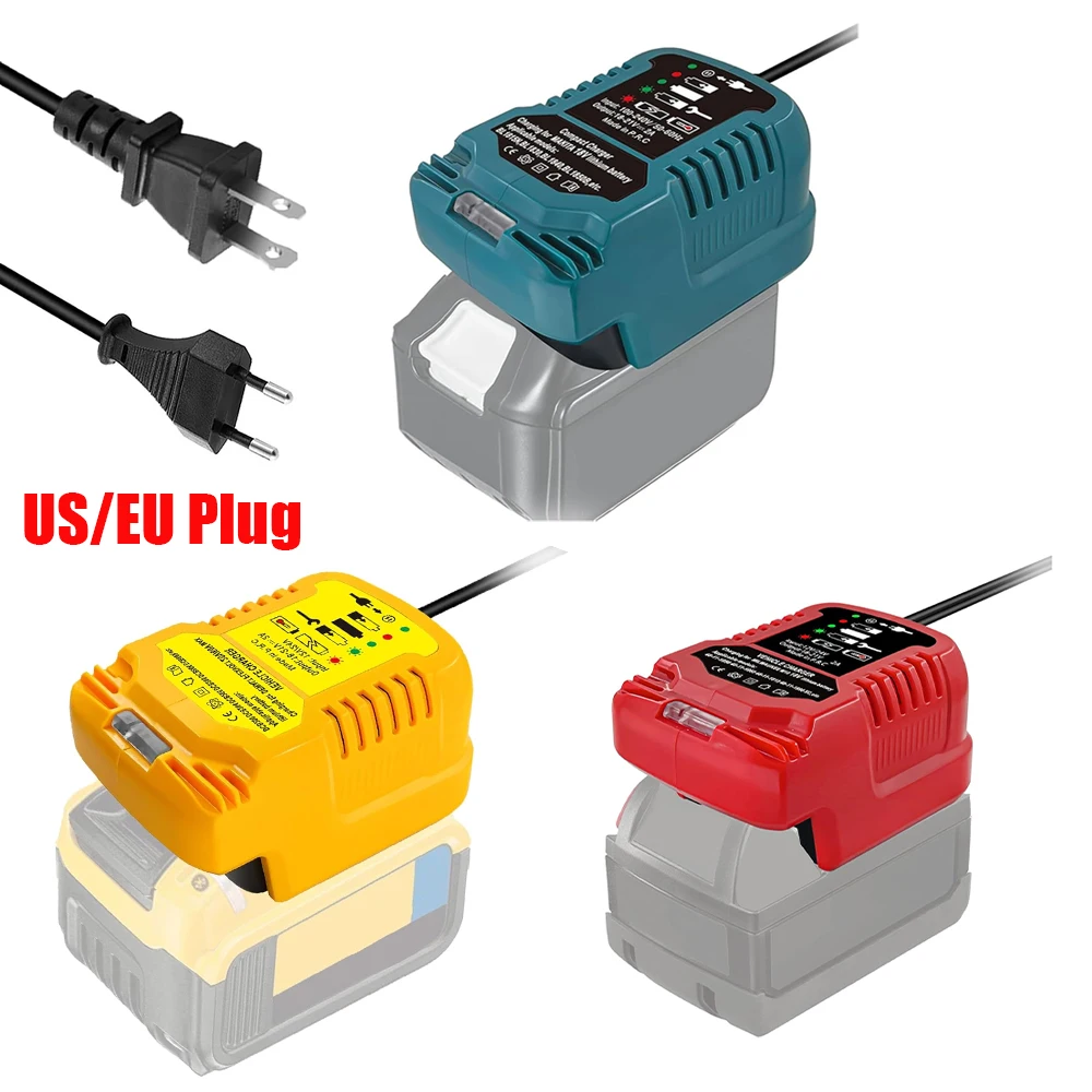 

DC18RC 18 Volt Lithium Battery Charger Replacement for Makita/Milwaukee/Dewalt 18V Lithium-Ion Battery Mini Compact Charge