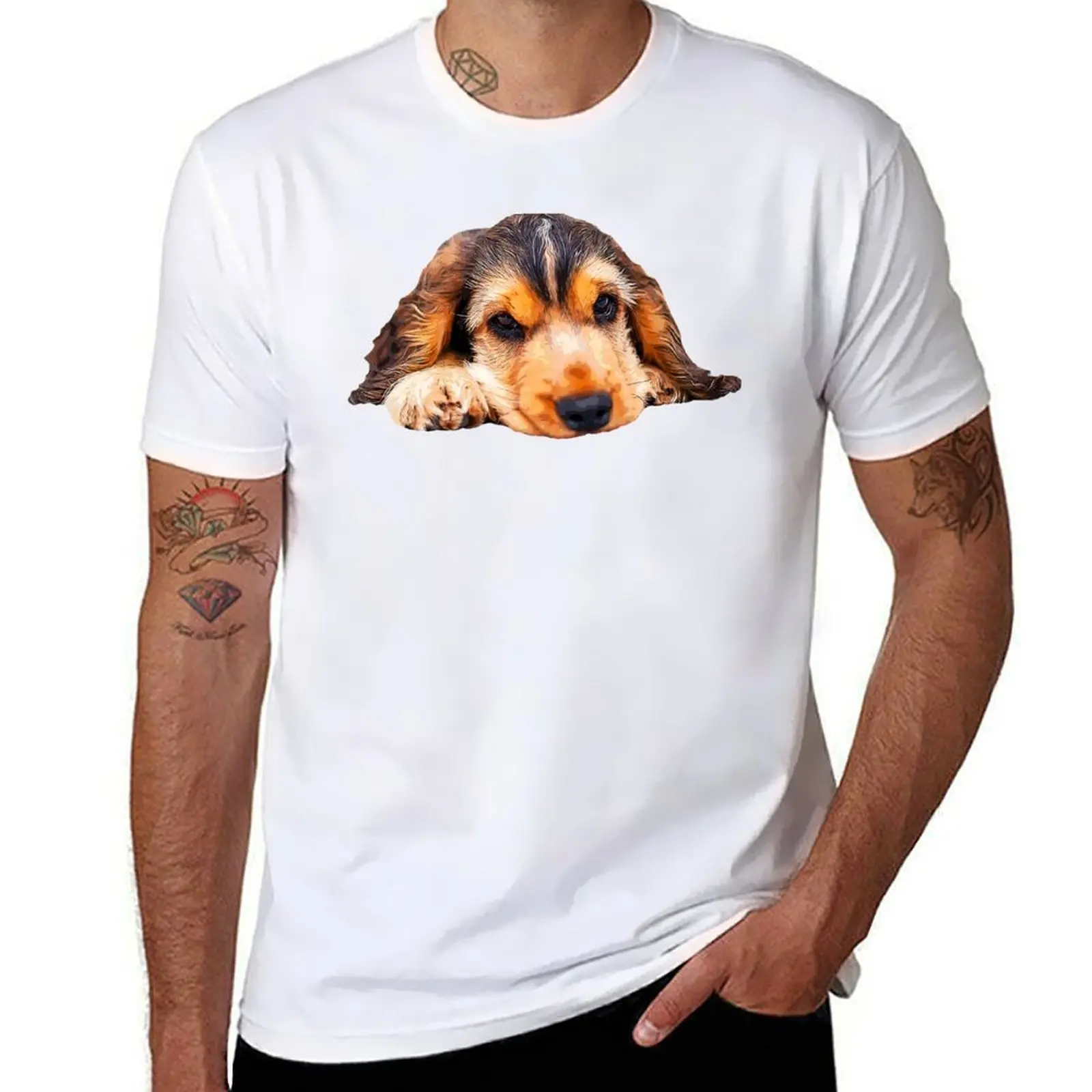 

English Cocker Spaniel Sable Puppy Dog T-Shirt t shirt man designer man t shirt cotton high quality T-Shirt