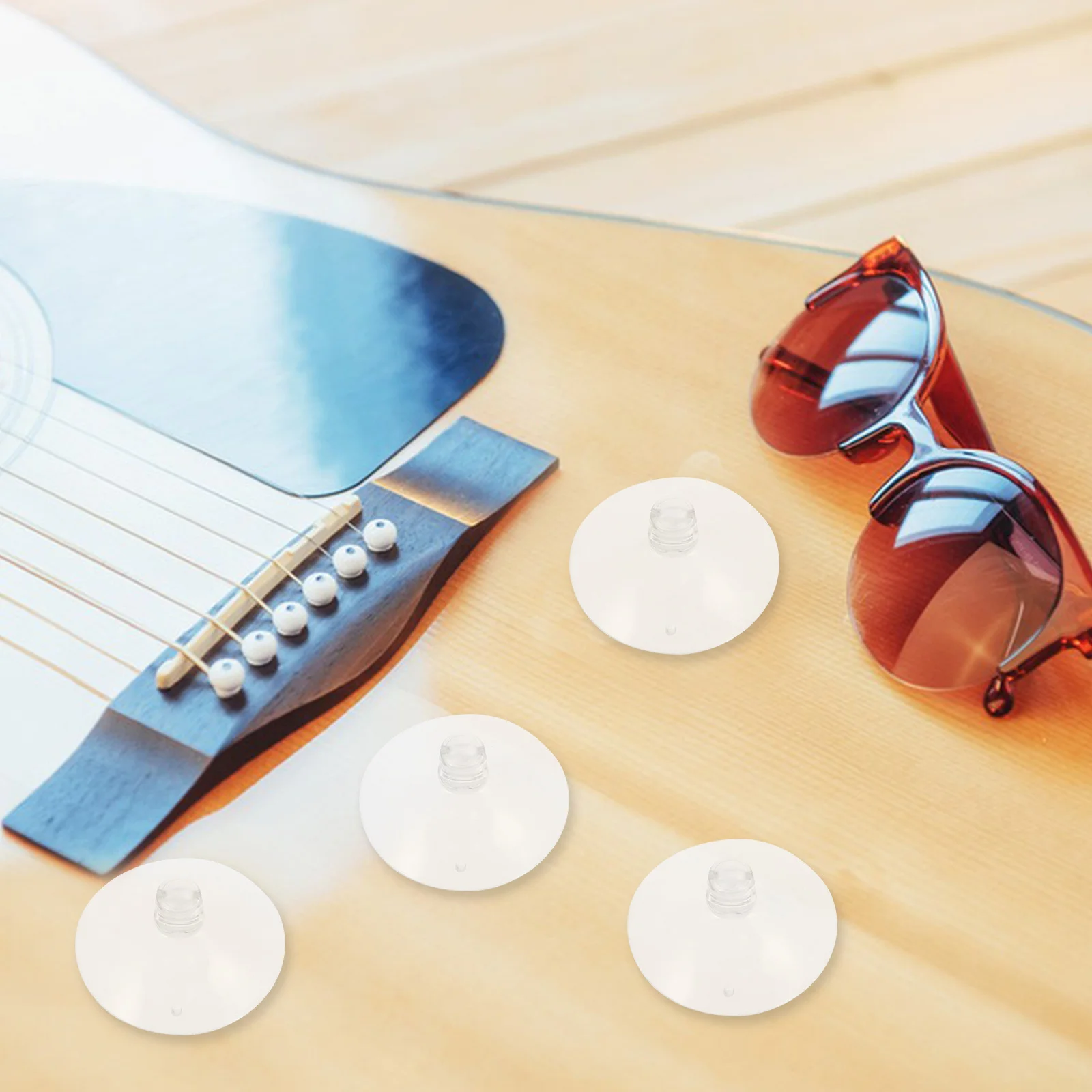 

4Pcs Guitar Support Holder Suction Cups Clear Rubber Replacement for Stand Accessories Suction Cup for Guitar Support Stand