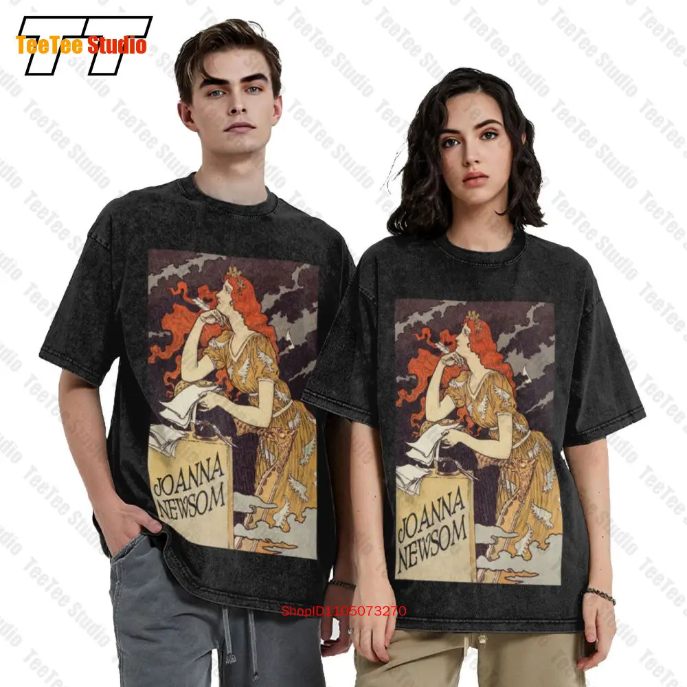 تي شيرت Joanna Newsom Joni Mitchell Kate Bush Vashti Bunyan Fleet Foxes عتيق كبير الحجم EV6T