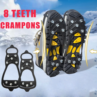 8 Teeth Crampons for Snow and Ice Boots Anti-slip Covers for Shoes Non-slip Winter Outdoor Climbing Hiking Fishing Shoe Spikes