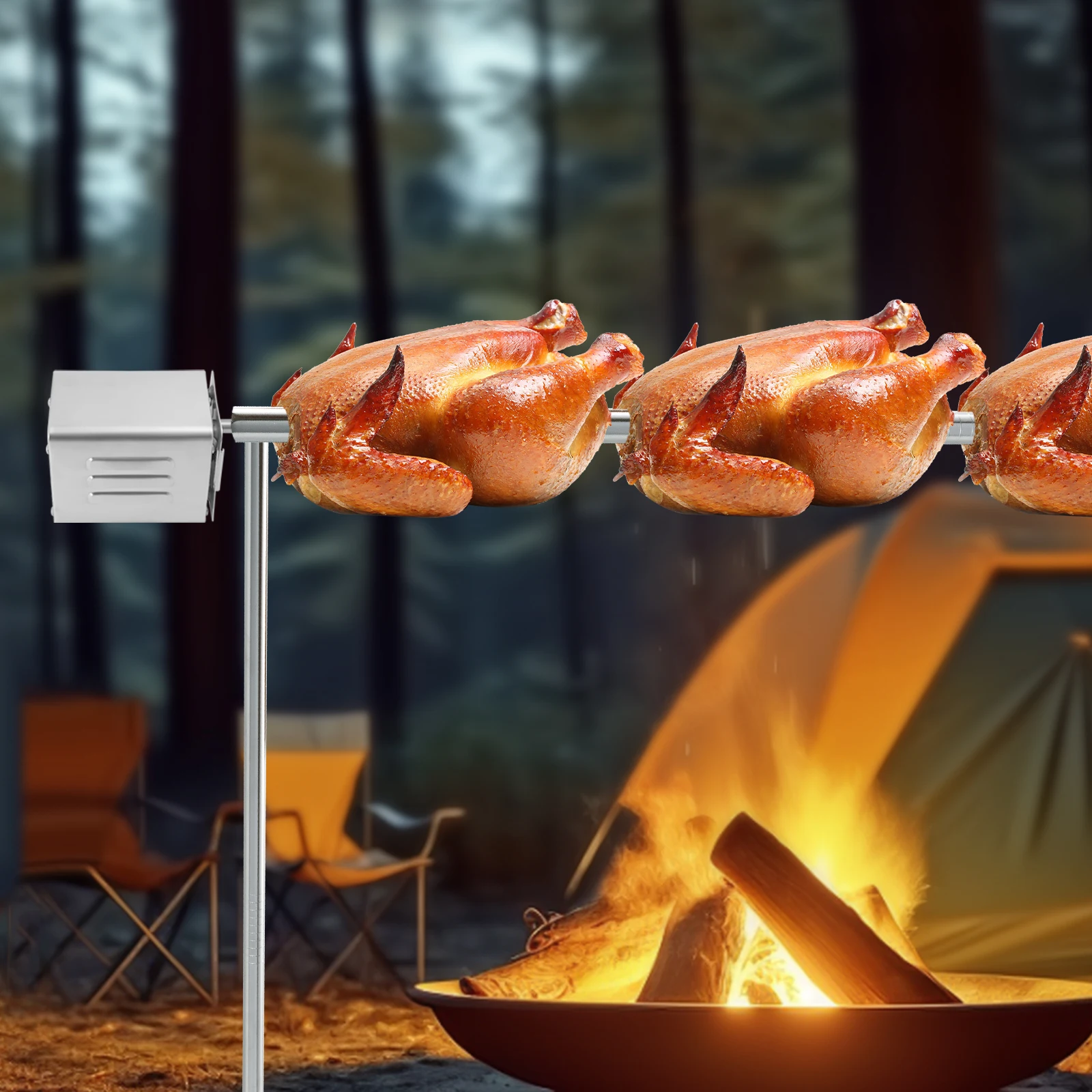 

Двигатель вращения гриля для барбекю, 15 Вт, нагрузка 88 фунтов, нержавеющая сталь 201, низкая скорость, вилка стандарта США, низкий уровень шума для барбекю на открытом воздухе/в помещении