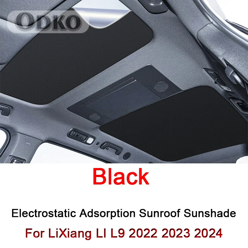 Car Electrostatic Adsorption Sunroof Sunshade For LiXiang LI L9 2022 2023 2024 Heat Insulation Skylight Sticker Auto Accessories