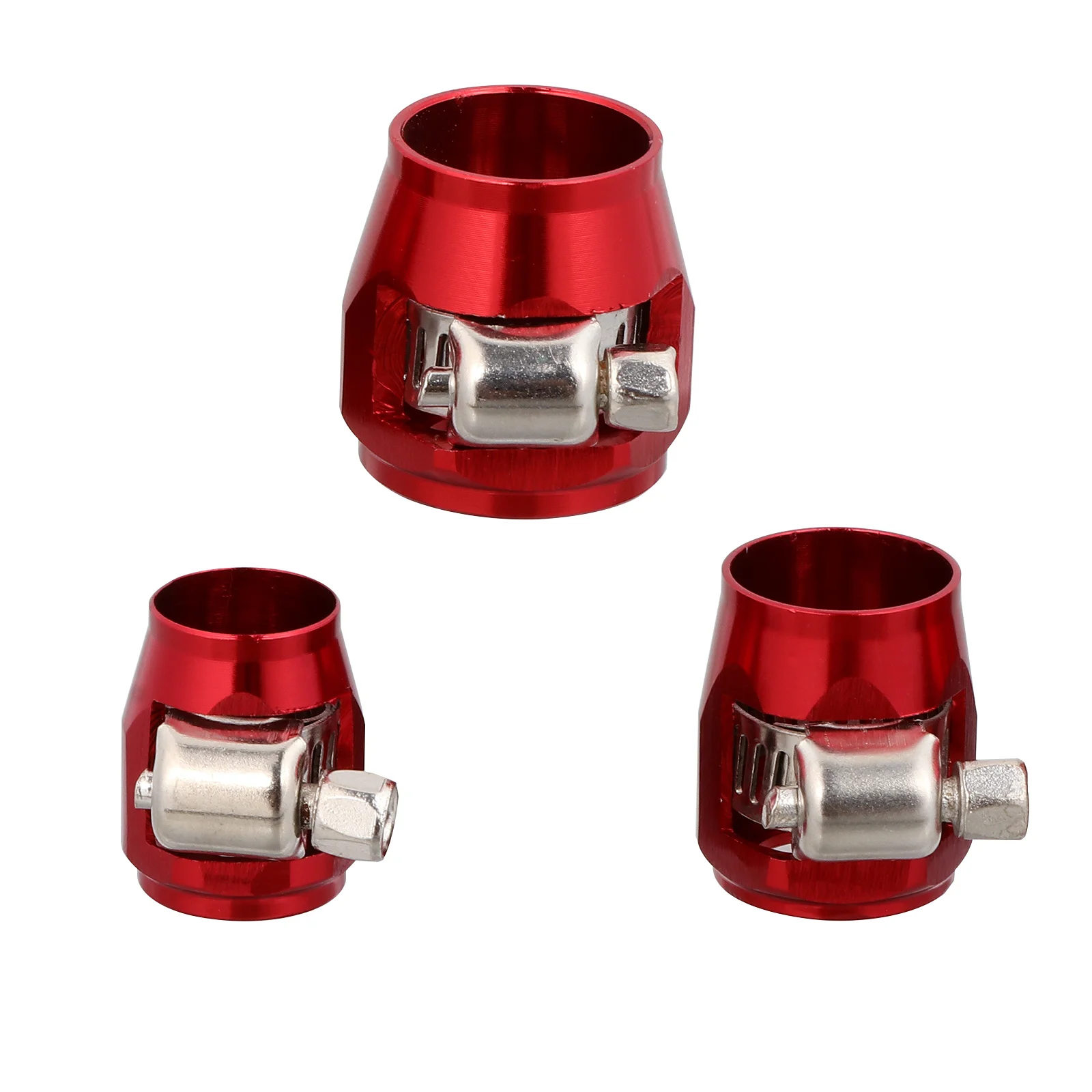 Tube Clamp Gear Line Clamps Trimmer Clips Hose Auto Car Accessories Repairing Red Aluminum Alloy