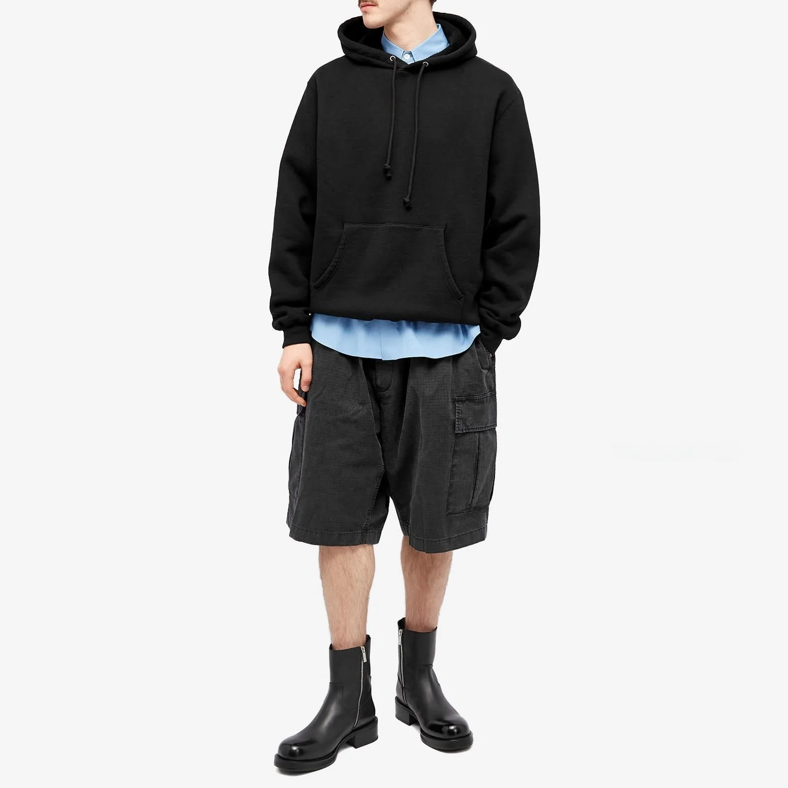 

Ripstop Cargo orts Trendy Youth Cotton Workwear Mid-Waist Five-Quarter Length Plaid Resistant to Tearing American Casual