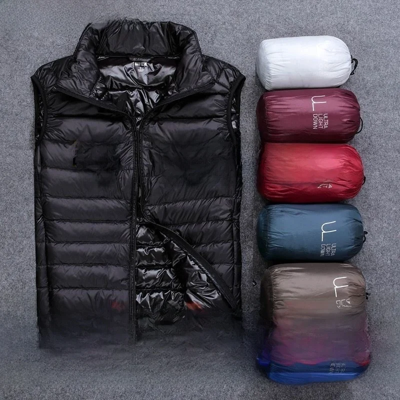 

Мужской легкий пуховый хлопковый жилет, свободный большой размер, осень-зима, модная городская повседневная верхняя одежда с воротником-стойкой