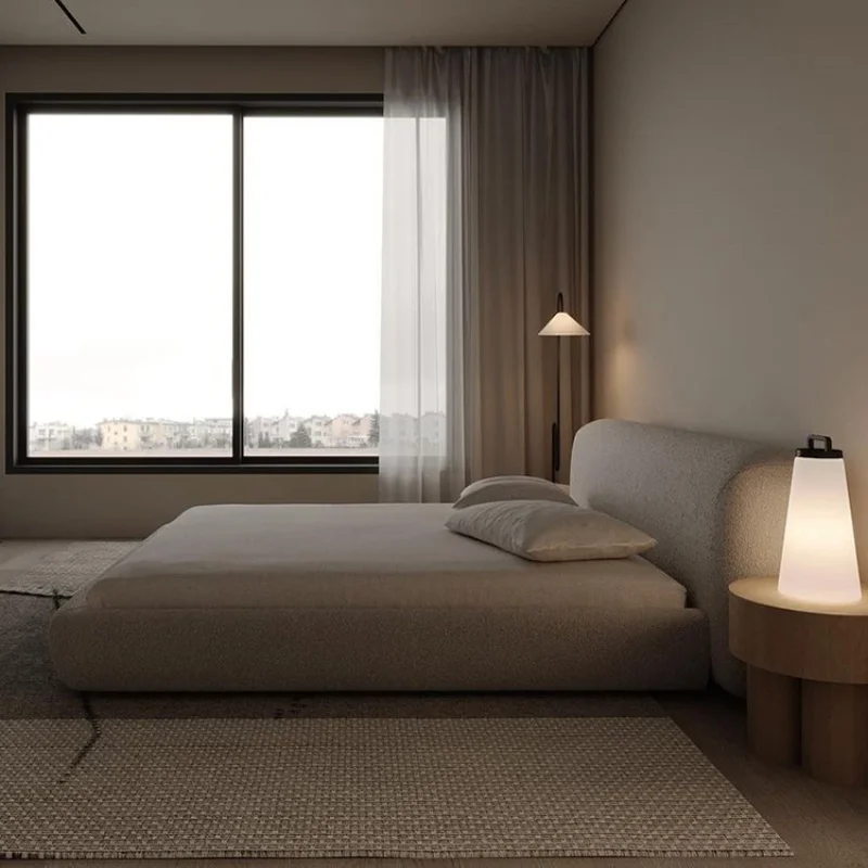 Cream Morden Luxury Bed Queen Minimalist Multifunctional Bed Sleeping French Letto Matrimoniale Multifunzione Home Furniture