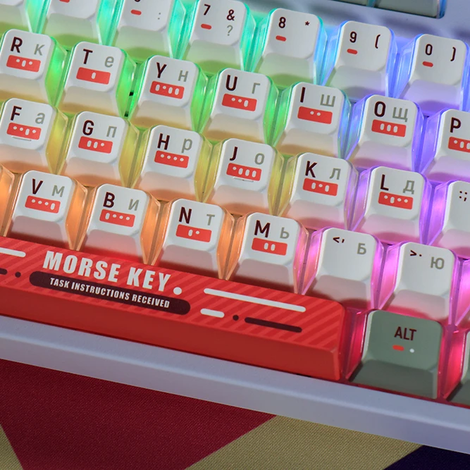 

Russian Keycaps OEM Profile PBT RU Keycap Transparent 5 Sides Dye Sublimation for MX Alice Switch Gaming Mechanical Keyboard