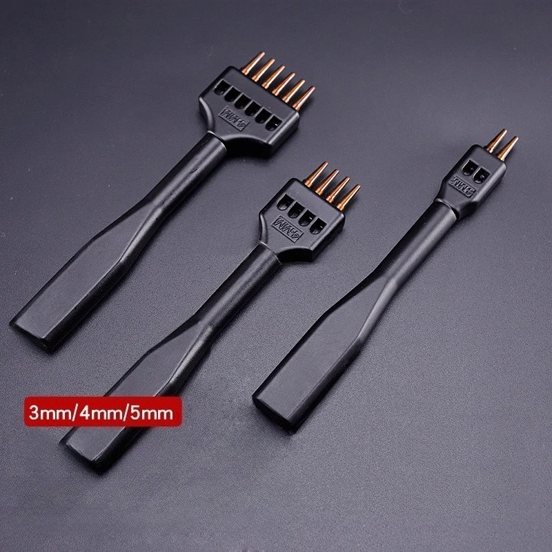 4mm/5mm/6mm Leather Products Process Round Holes Row Punch Head DIY Leather Crafts Hand Stitching Hole Auxiliary Punching Tools