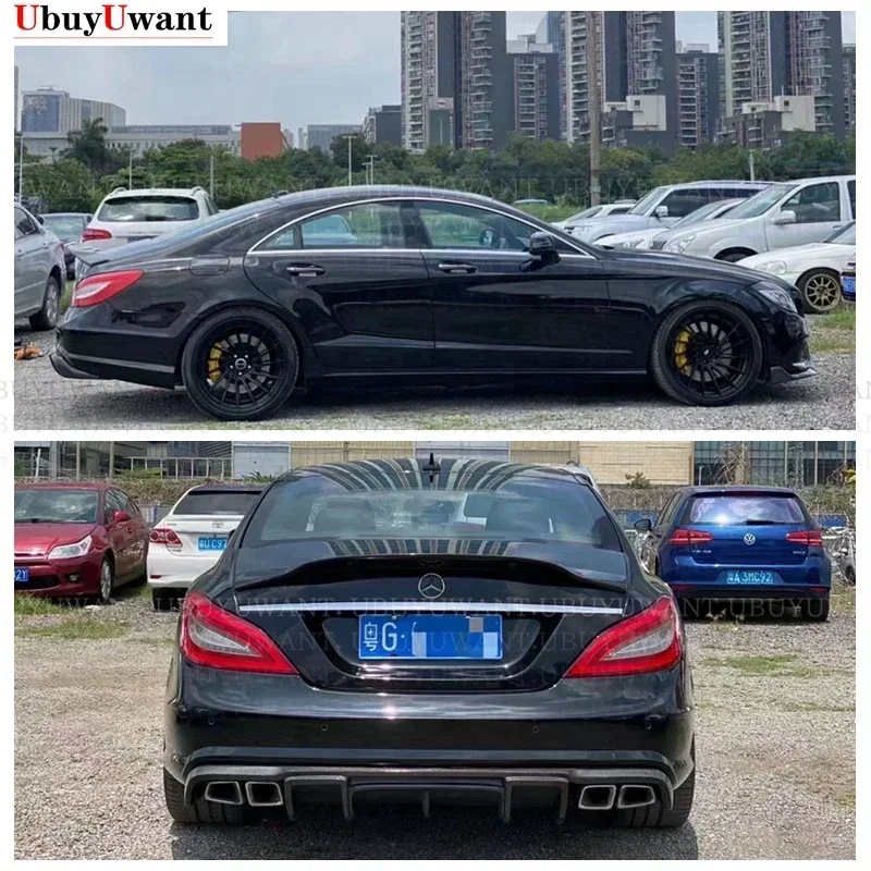 FOR Benz CLS Class W218 CLS 260 300 350 Carbon Fiber Car Rear Spoilers Trunk Tail Wing Lip Spoiler R Style 2011 - 2016 view 3