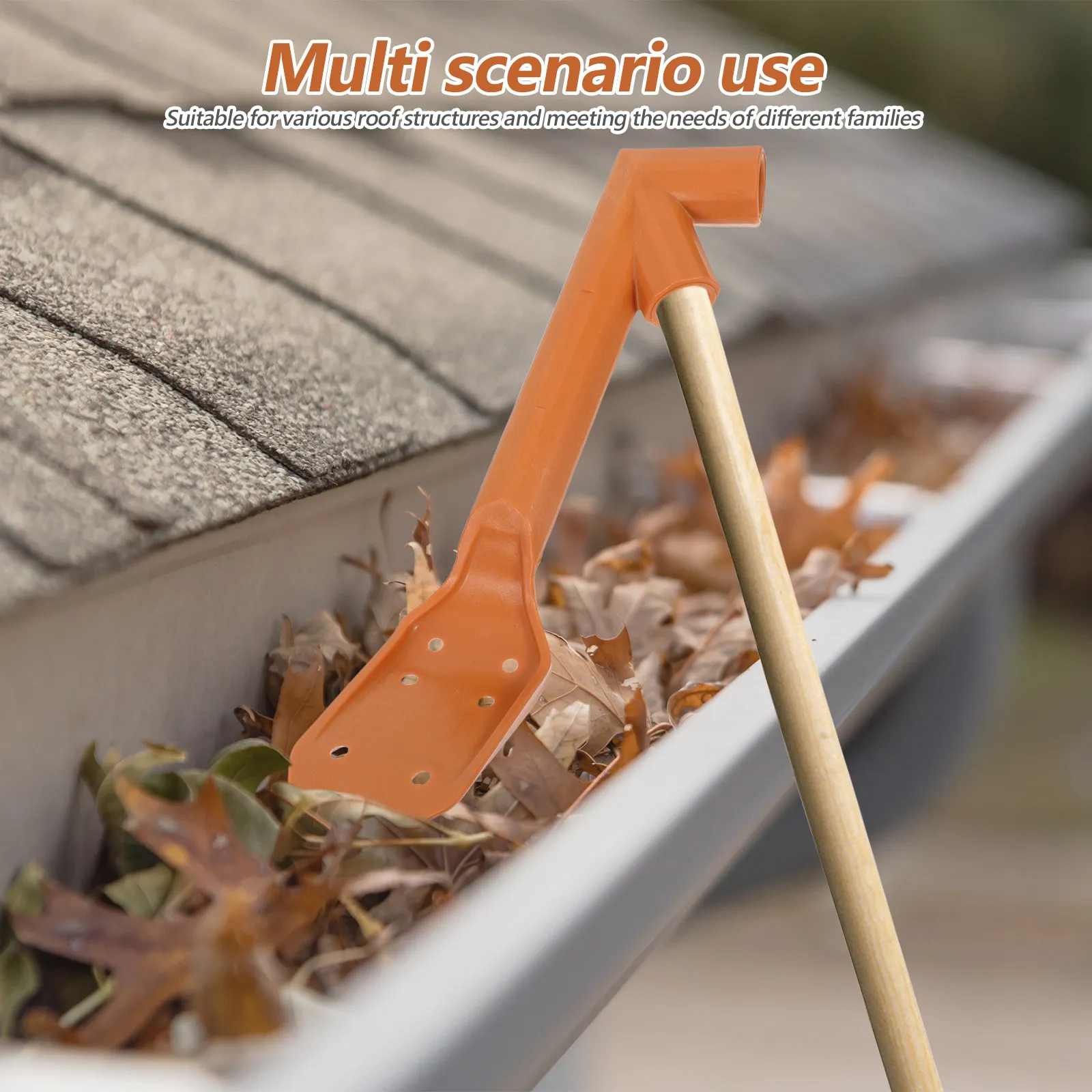 Roof Cleaning Tools Gutter Cleaner Attachment for Threaded Poles from The Ground