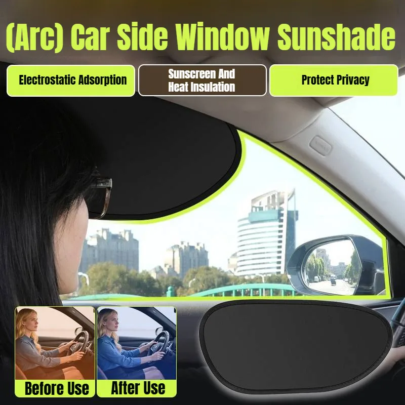

Car Side Window Sun Shade Electrostatic Adsorption Sun Protection Heat Insulation Privacy Curtain for Driver Side Universal Fit