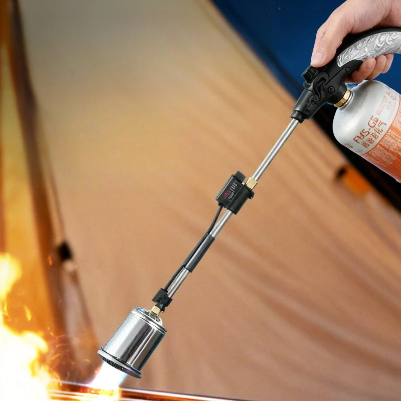 

High-Power Mountain Canister Long Rod Fire Gun for Outdoor Weeding, Camping, and Barbecue - Efficient and Powerful Torch