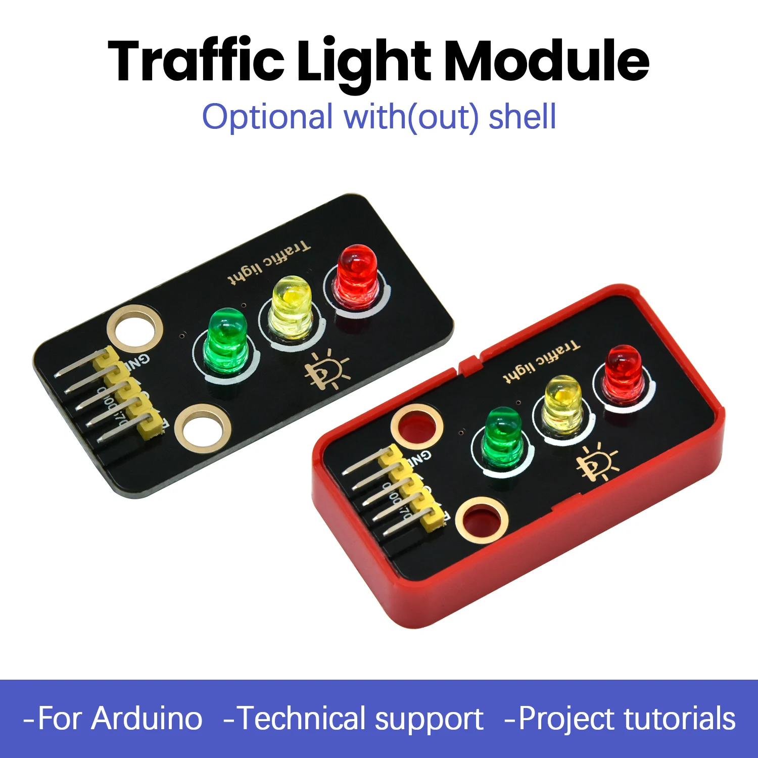 Keyestudio Traffic Light Module For Arduino Optional With/without Shell Compatible With Lego Connect To Arduino Board