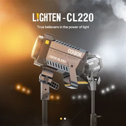 Synco COLBOR 200W Photography Lighting COB Video Light CL220 for Live Streaming CRI97 Bi-Color 2700-6500K Studio Lamp Vlog Photo