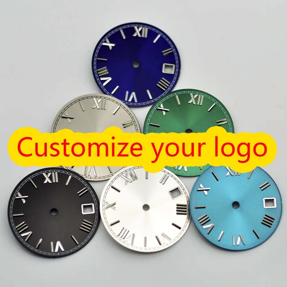 28.5mm Roman Numeral Index Sterile Custom Dial With Sun Texture Surface Dial Improving NH Dial Movement Watch Parts Repair Tool