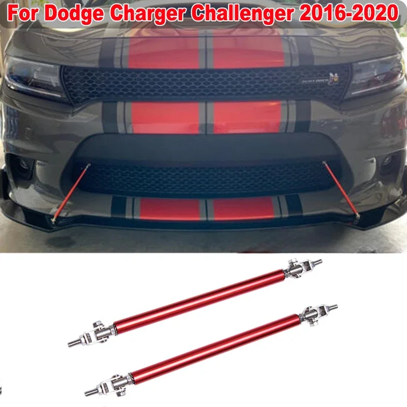 

Front Bumper Lip Splitter Strut Rods Ties For Dodge Charger Challenger 2016-2020 Universal Support Bar Adjustable Car Styling