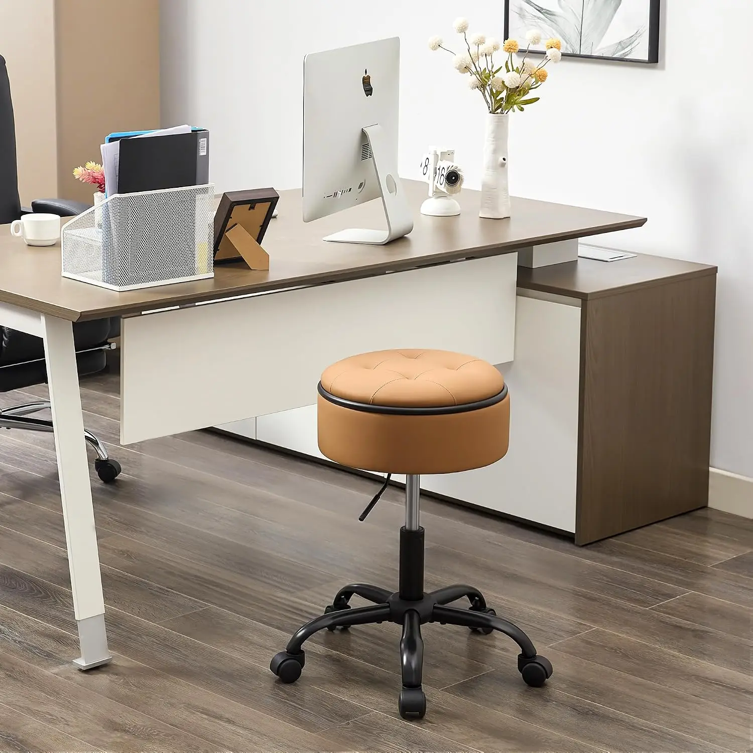 FIRAVOE Drafting Chair with Wheels (Stool & Small Table in One) (Adjustable Office Chair 20.67
