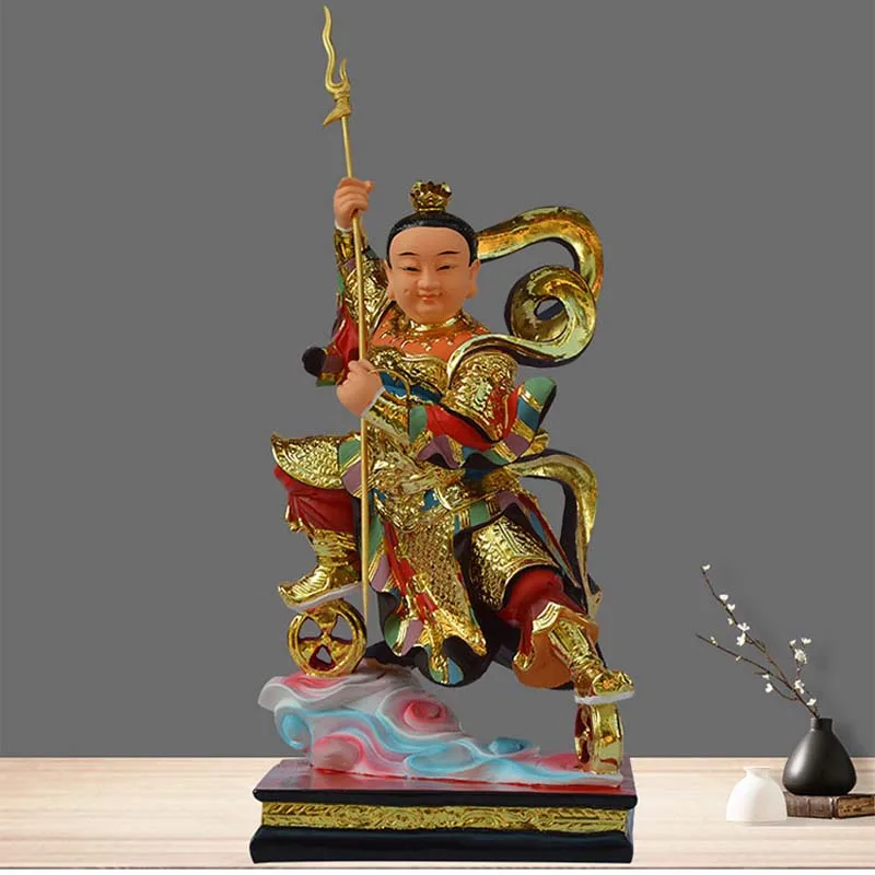 LARGE GOOD Asia HONG HOME Taoist Temple Patron saint NE ZHA SAN TAIZI God statue bless safety luck