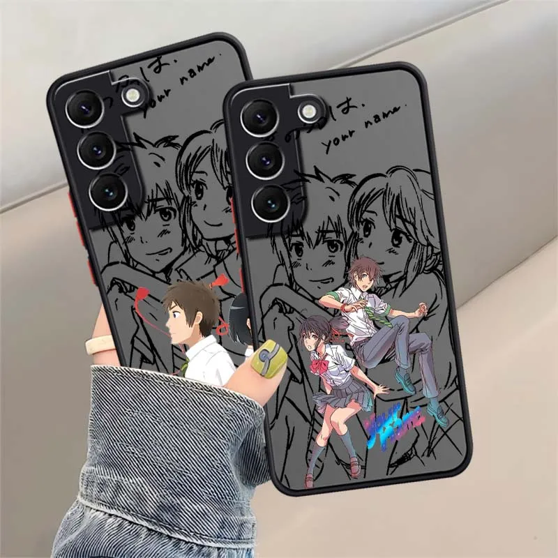 

Y-Your N-Name Day Cartoon For Samsung S25 S24 S23 S22 S21 S20 S10 S9 Ultra Plus Edge FE 5G Frosted Translucent Phone Case