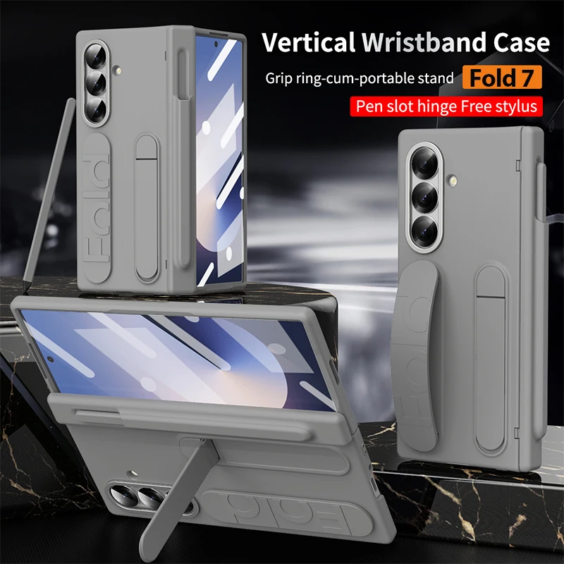 

Luxury Samsung Phone Case with Invisible Stand Galaxy Z Fold 7 6 Phone Case Silicone Material Protective Cover for Samsung Phone