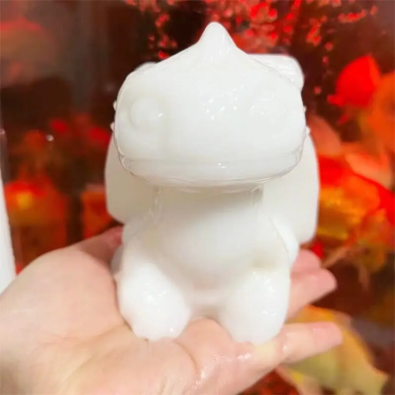 

Natural Crystal White Marble Jade Dragon Carving Statue Cartoon Animal Healing Crystal Home Decoration Gift 1pcs