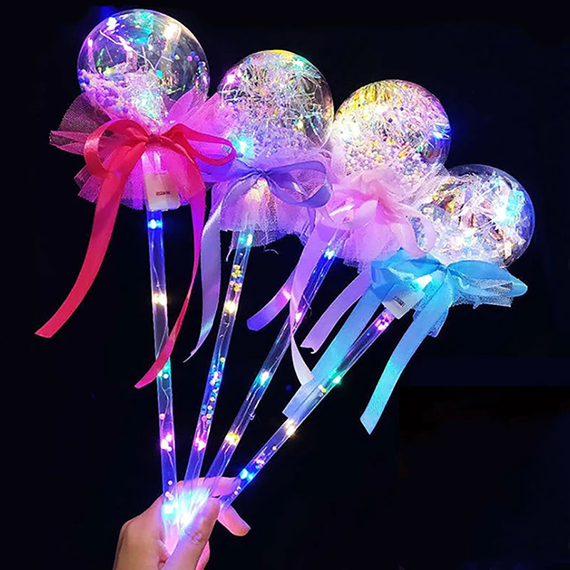 1Pc Kids Colorful Glowing Sticks Flashing Heart Star Butterfly Girls Princess Fairy Wands Role Play Show Cosplay Party Favor