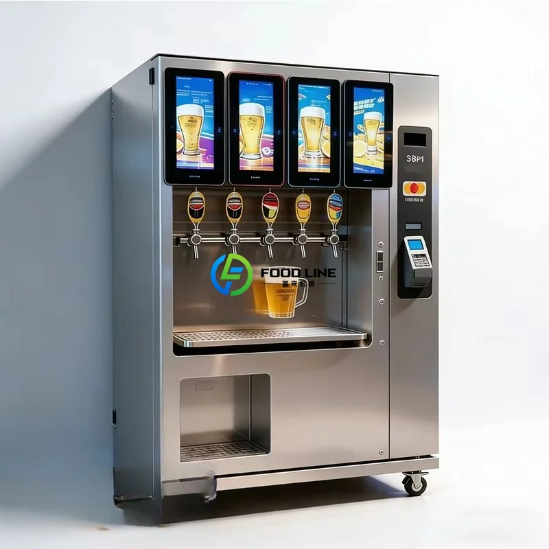 Self-Service Unattended Draft Beer Vending Machine Stainless Steel Shell SDK Integration Cash Change & Cloud Remote Control
