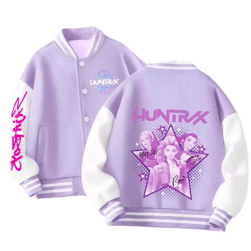 

Детская бейсбольная куртка-худи в стиле K-pop Demon Hunters для мальчиков и девочек, повседневная бейсбольная форма