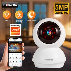 Fuers 5MP WiFi Camera Home Indoor Wireless IP Surveillance Camera AI Detect work with Tuya Smart Life APP Security Baby Monitor