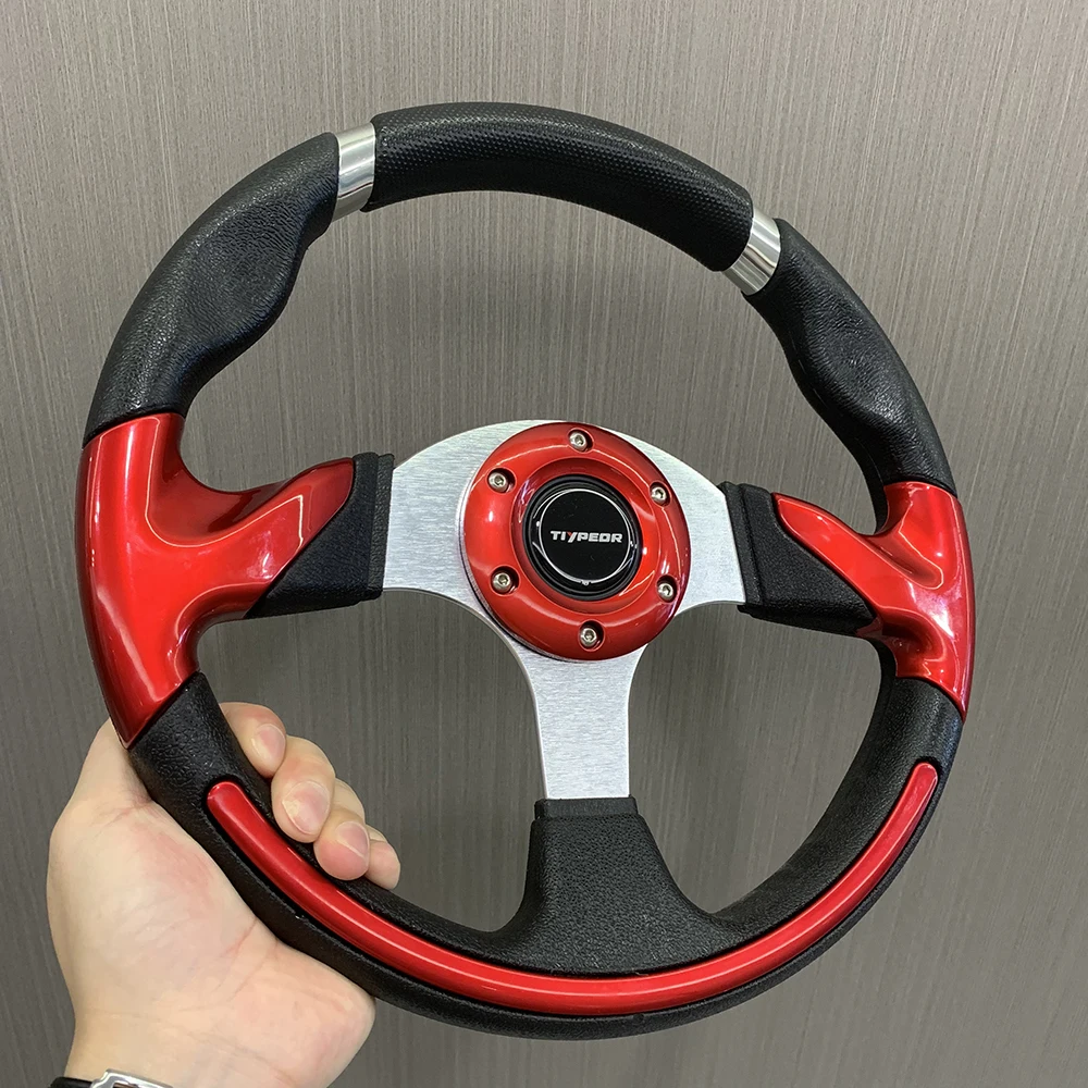 

TIYPEOR 13 inches 320mm Universal PU Racing Sport Modified Sim Racing Gaming Steering Wheel for Golf