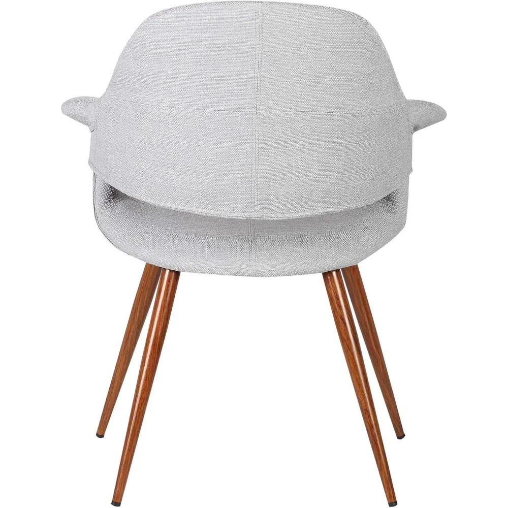 كرسي فيبي حديث من القماش الرمادي في منتصف القرن مع لمسة نهائية من خشب الجوز لتناول الطعام أو المطبخ أو الاستخدام المكتبي #6