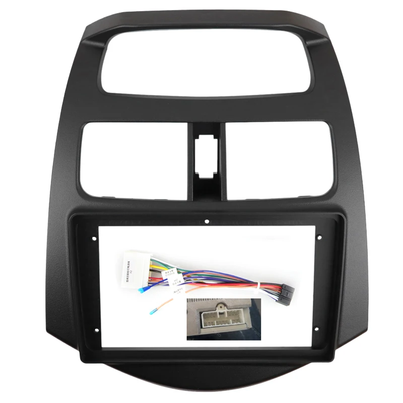 9-Zoll-Funkfolien für Chevrolet Spark 2010–2016, Doppel-Din-DVD-Stereo-Panel, Armaturenbrett, Nachrüstung des Installationsrahmens – Detail 4