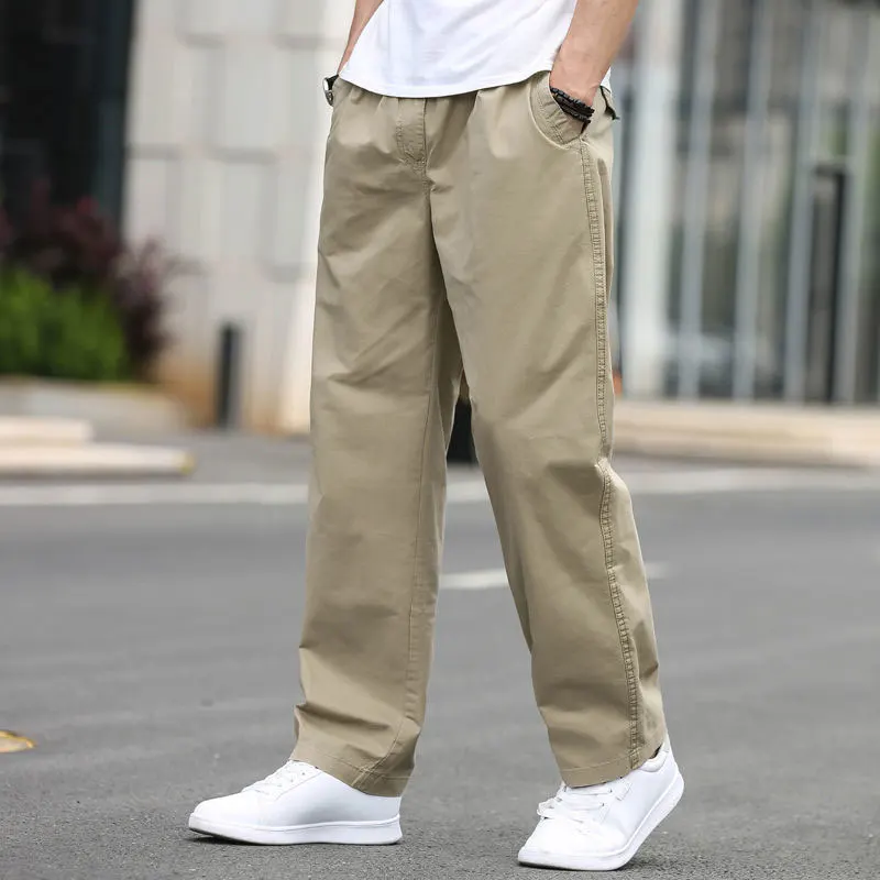 Men Wearable Casual Trousers Outdoor Overalls Men's Fashion Cotton Pants Pockets Straight Loose Sports Pants