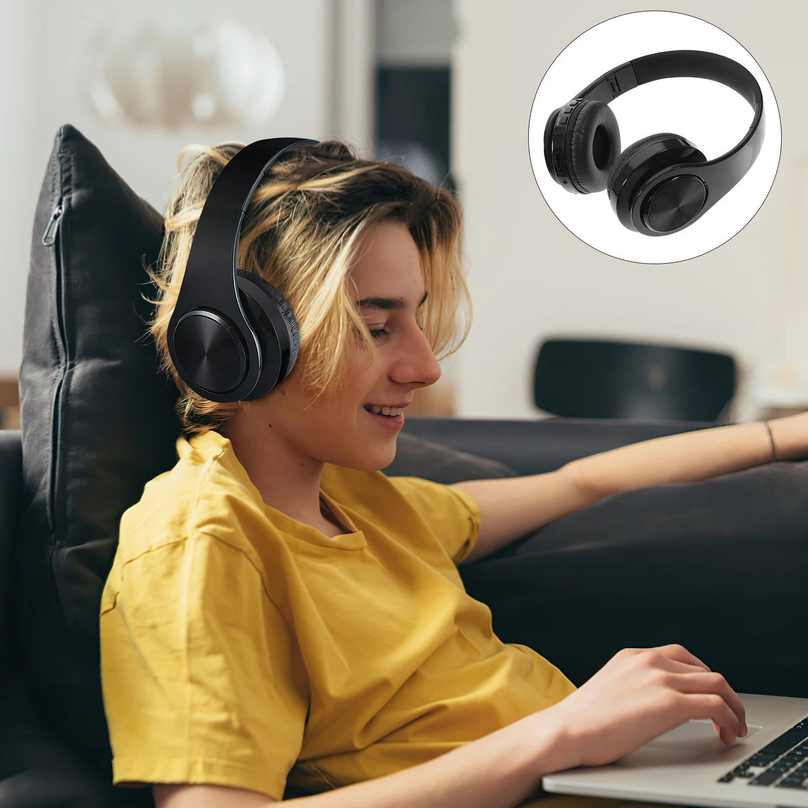 

Earphone Wireless Headphone Foldable Stereo Bluetooht over Headset