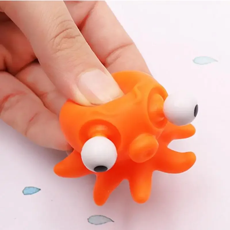 Kids Creative Vent Squeeze Toy Burst Eyes Stress Reliever Doll Antistress Hand Sensory Keychain Adult Toys